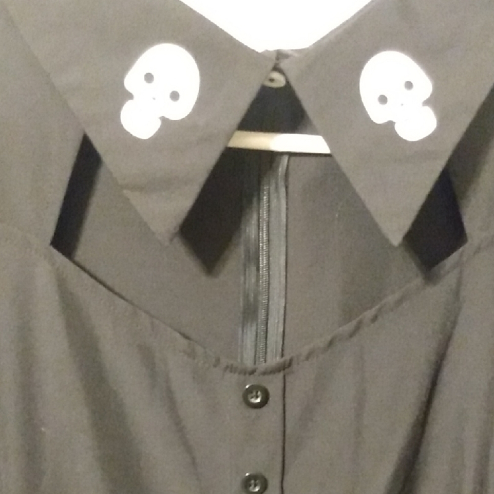 Black Skeleton Collar Dress - Picture 3 of 6